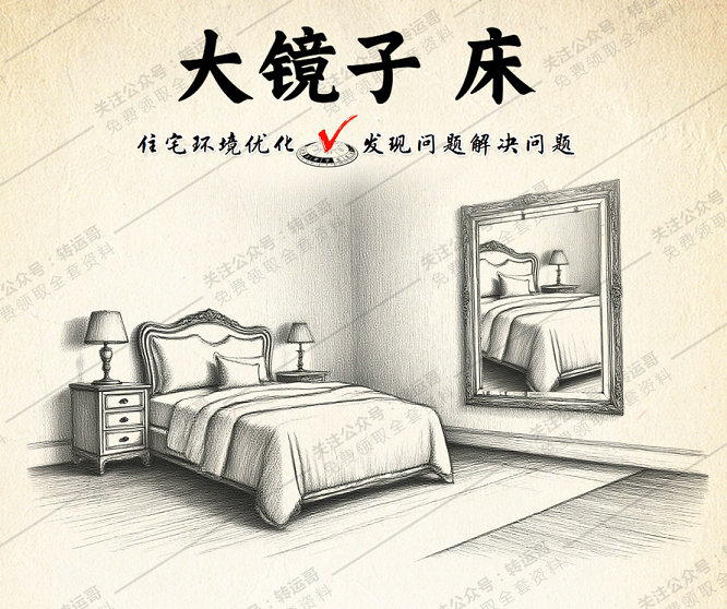 镜光煞(卧室中镜子对床)