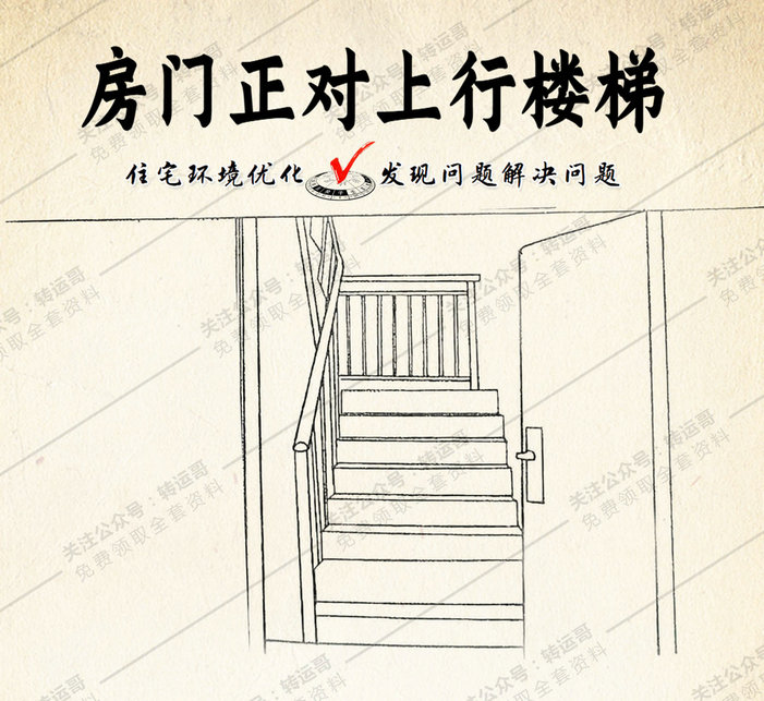 房门正对上行楼梯