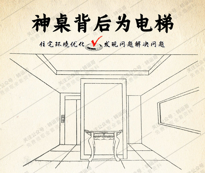 神桌背后为电梯