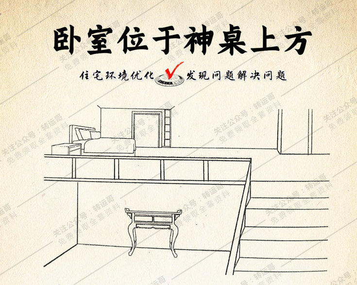 卧室位于神桌上方